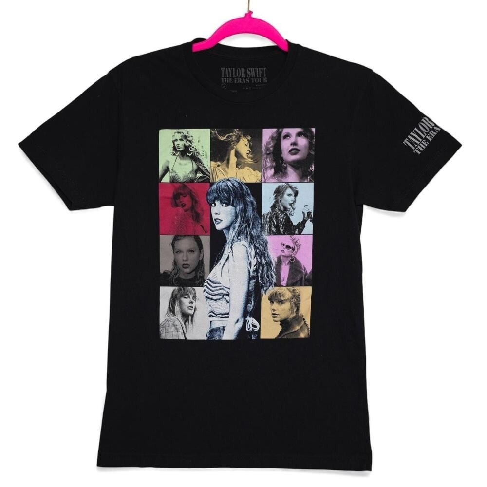Taylor Swift The Eras Tour Collage Graphic T‎ Shirt Black Womens Size S
